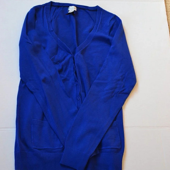 Royal Blue  Button Up Cardigan - Picture 2 of 6